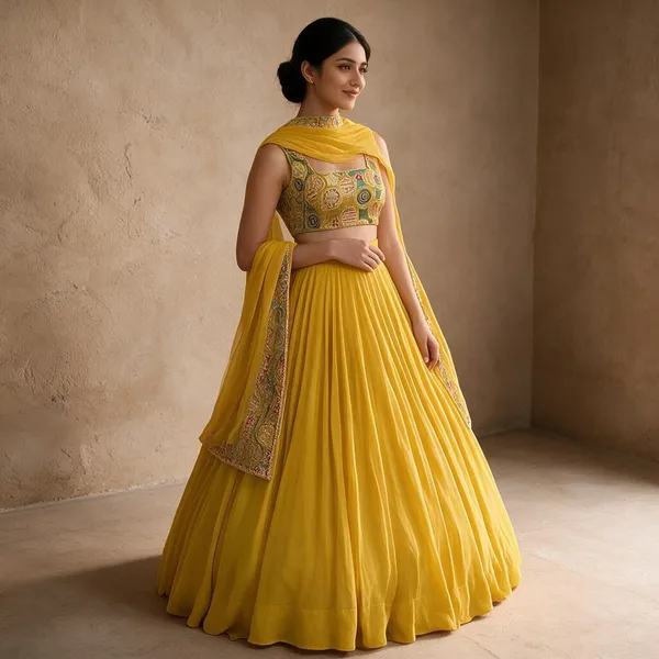 Yellow_Georgette_Lehenga_Set_For_Women