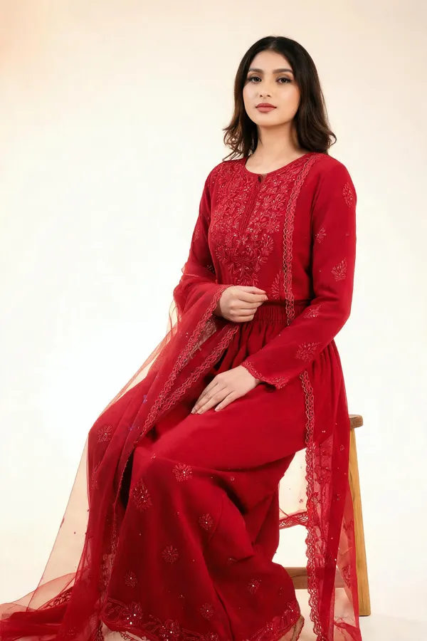 Red_Georgette_3_Pcs_Palazzo_Pair_For_Women