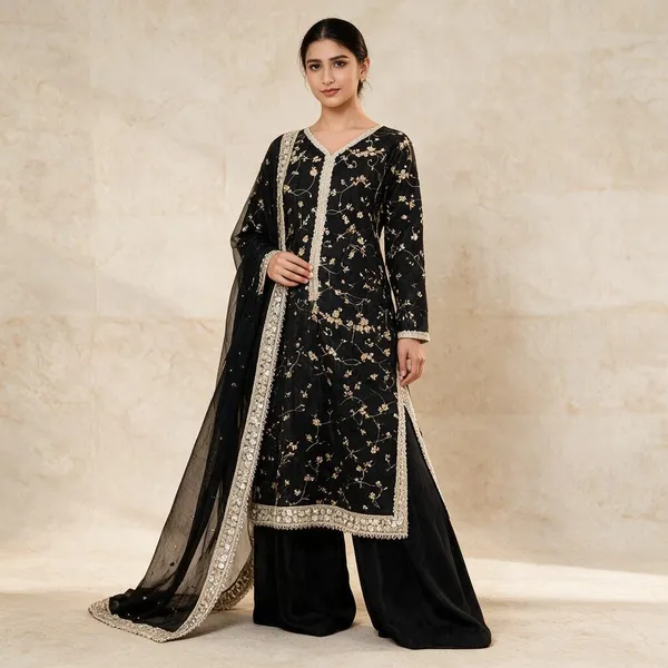 Black_Cotton_3_Pcs_Palazzo_Pair_For_Women
