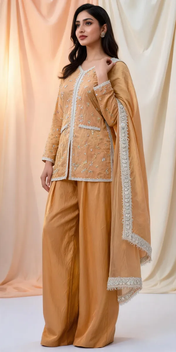 Peach_Cotton_3_Pcs_Palazzo_Pair_For_Women