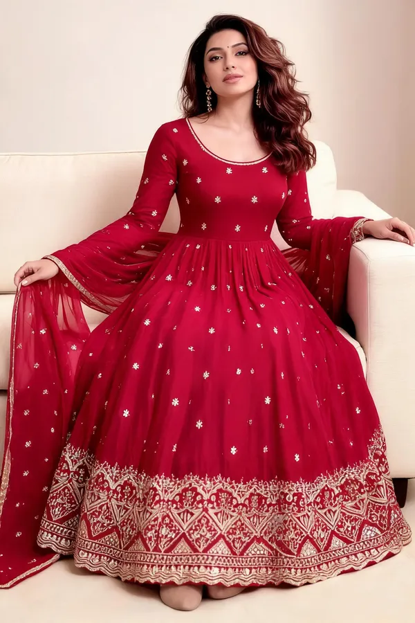 Maroon_Cotton_Gown_For_Women