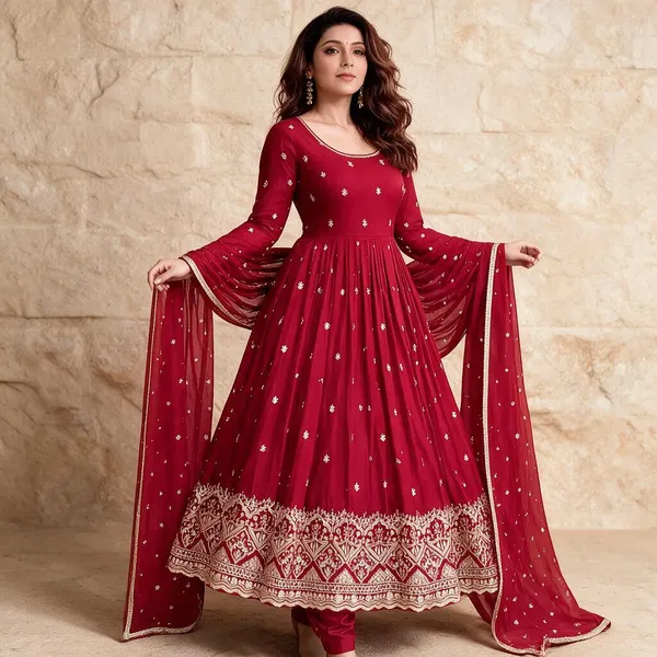Maroon_Cotton_Gown_For_Women