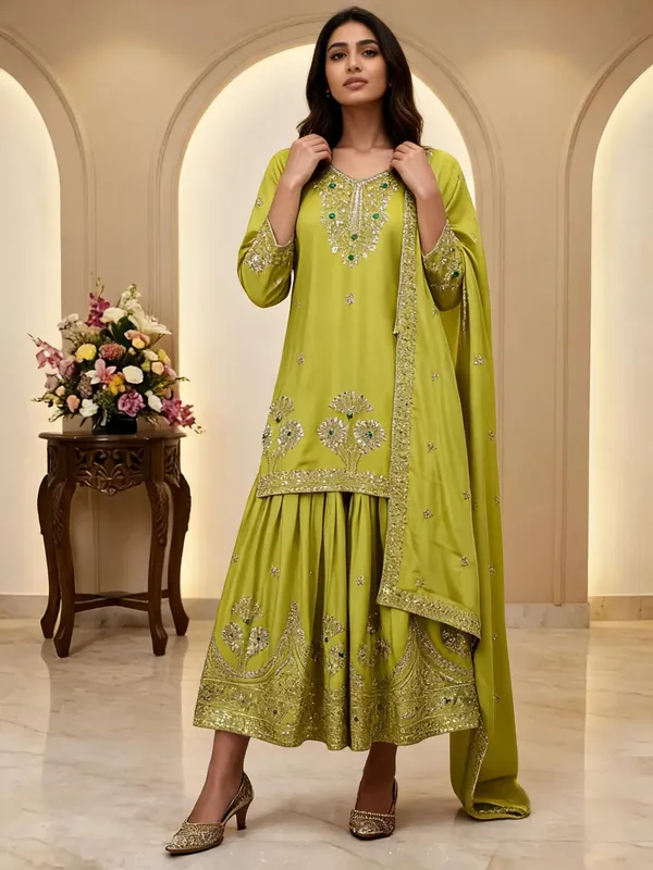 Green_Cotton_Sharara_Pair_For_Women