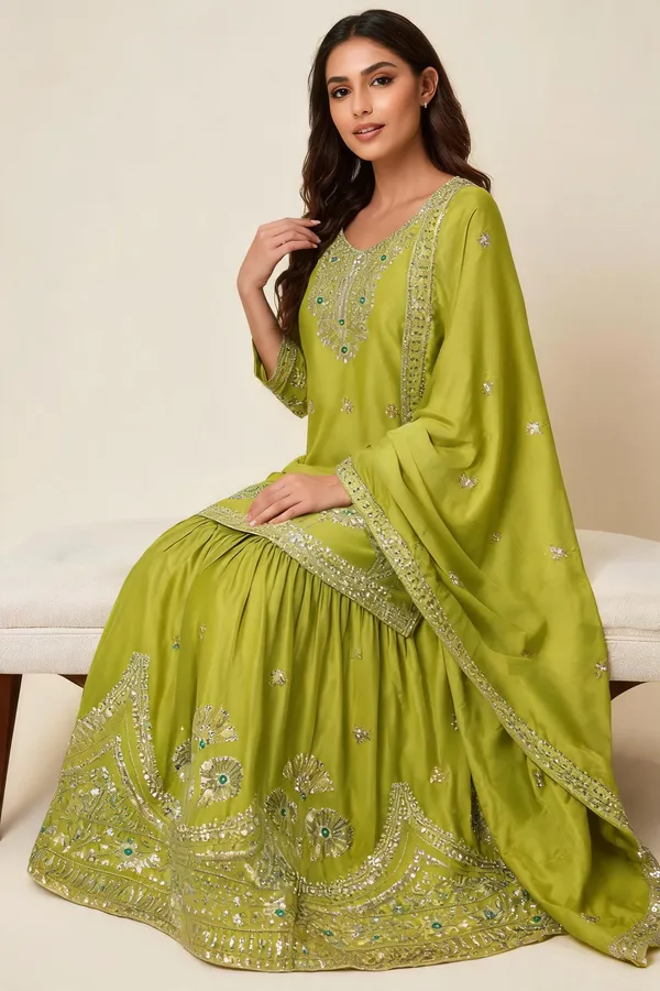 Green_Cotton_Sharara_Pair_For_Women