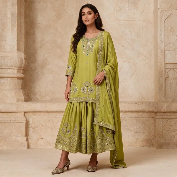 Green_Cotton_Sharara_Pair_For_Women