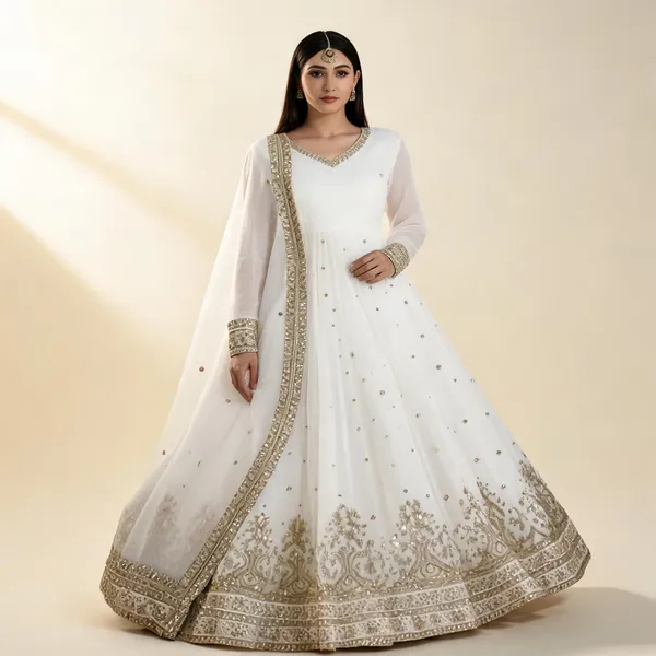 White_Georgette_Gown_For_Women