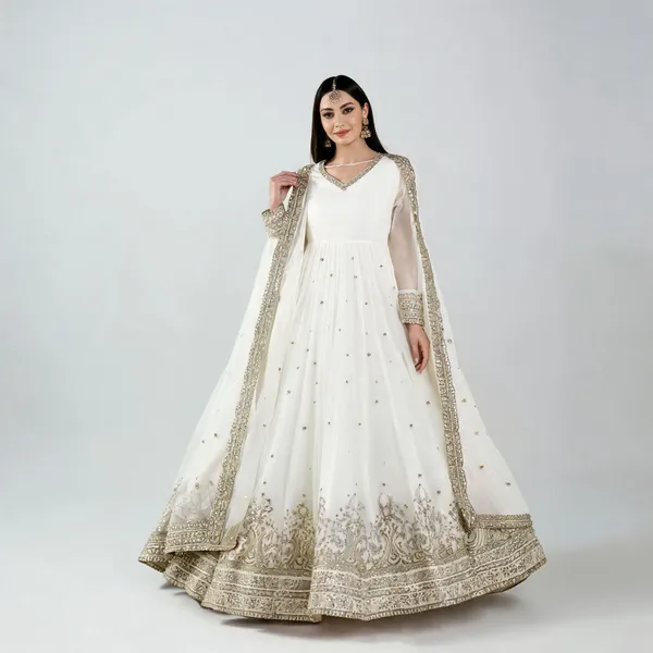 White_Georgette_Gown_For_Women