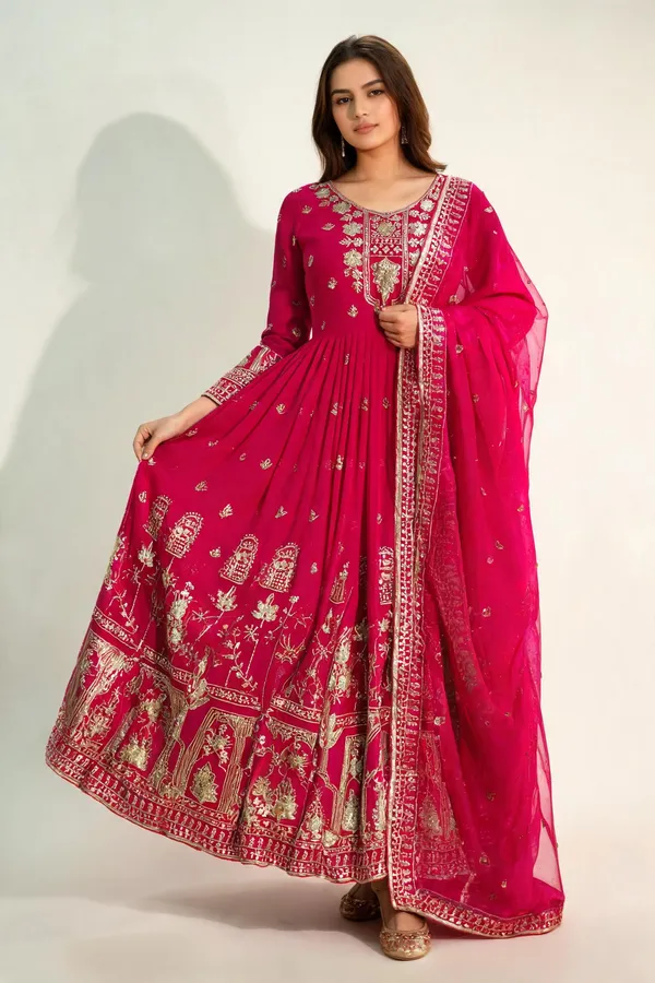 Pink_Georgette_Gown_For_Women