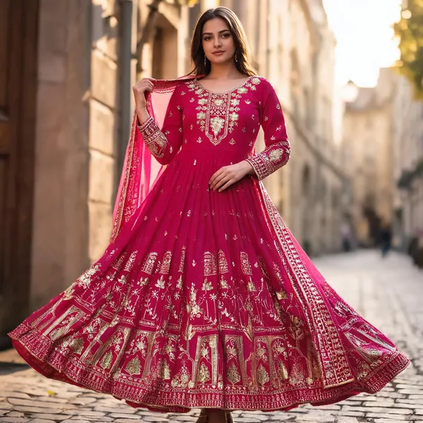 Pink_Georgette_Gown_For_Women