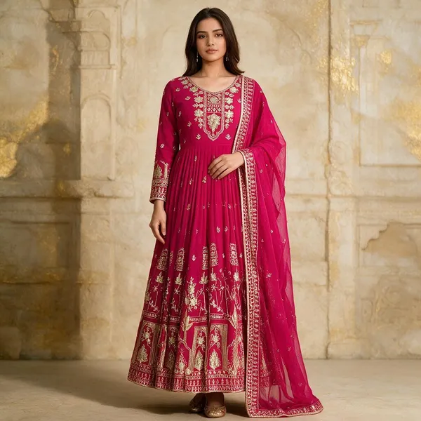 Pink_Georgette_Gown_For_Women