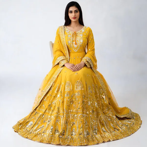 Yellow_Georgette_Gown_For_Women