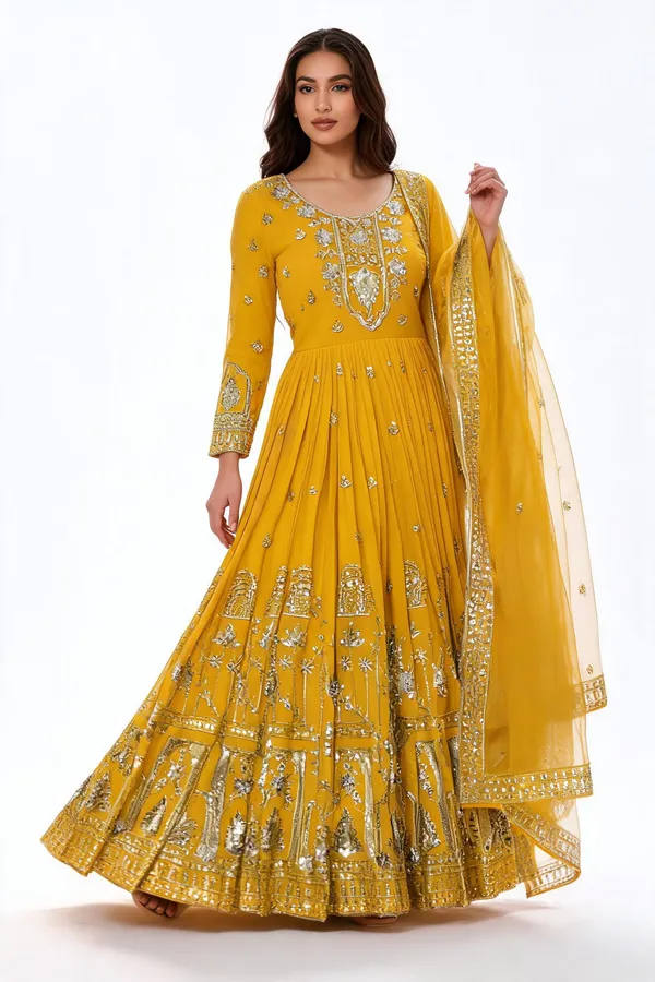 Yellow_Georgette_Gown_For_Women