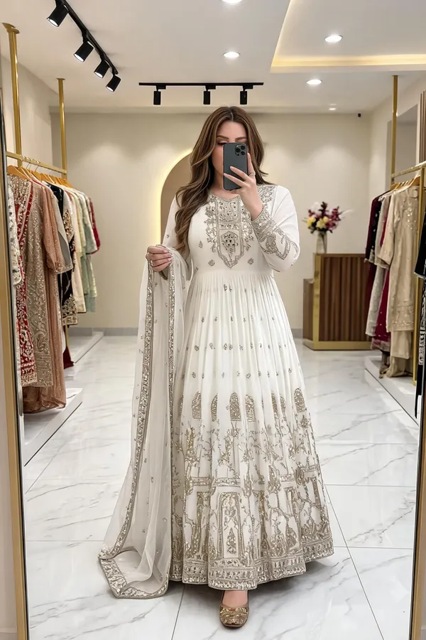 White_Georgette_Gown_For_Women
