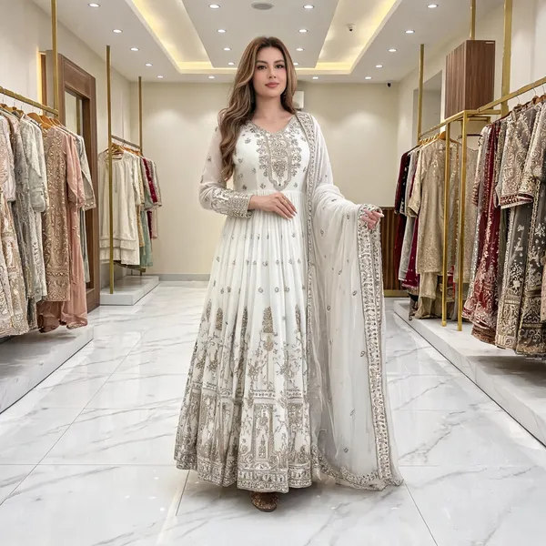 White_Georgette_Gown_For_Women
