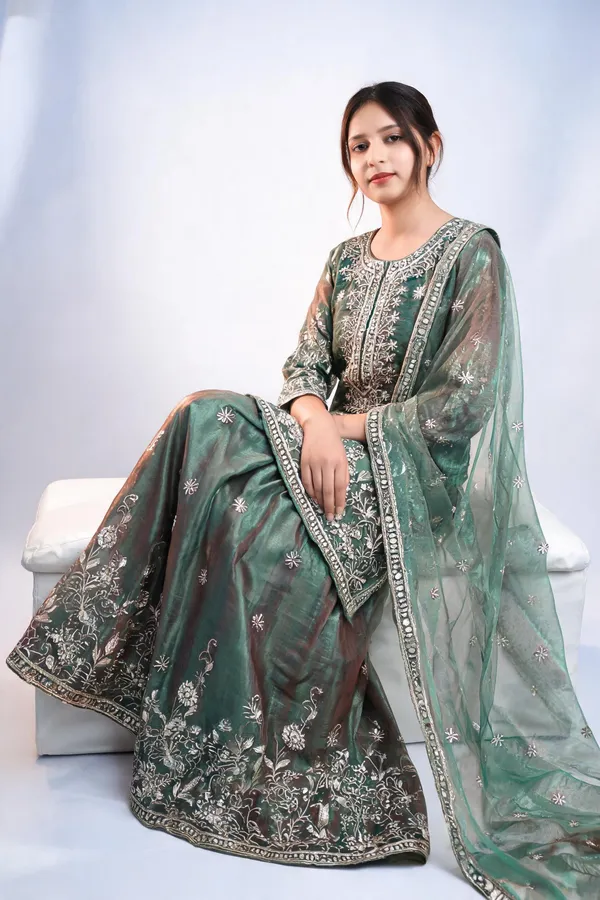 Sage_Green_Cotton_3_Pcs_Sharara_Pair_For_Women