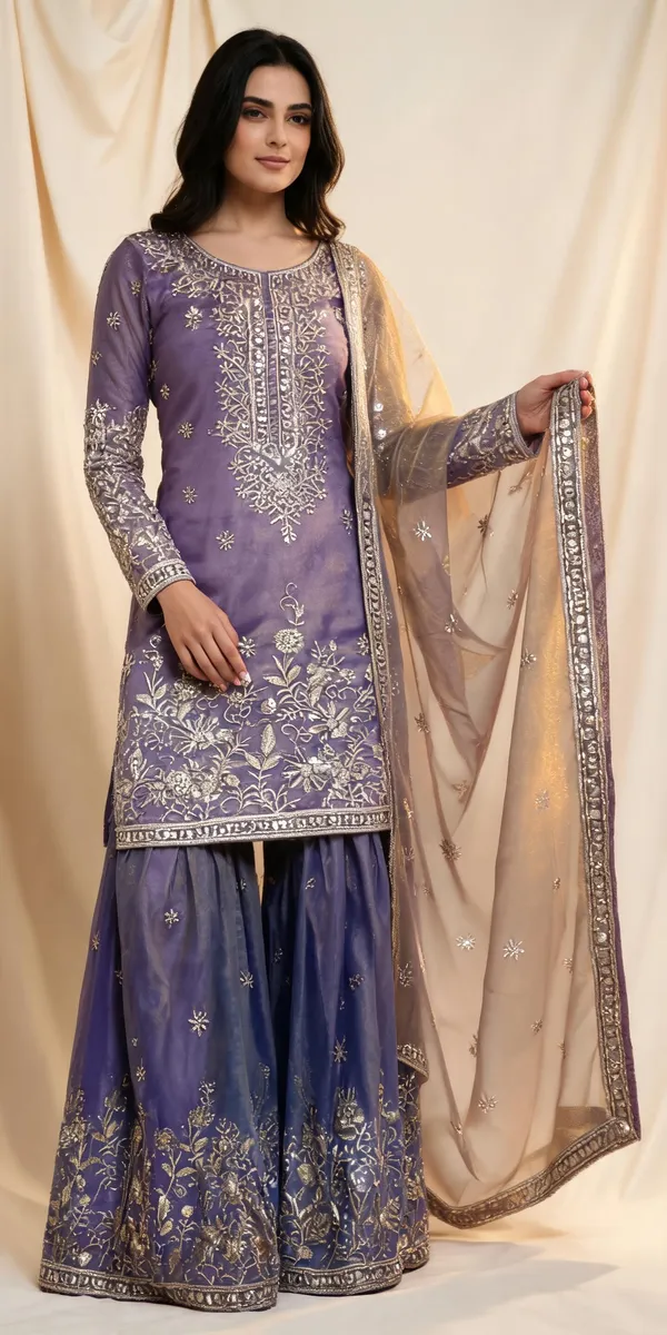 Lavender_Cotton_3_Pcs_Sharara_Pair_For_Women
