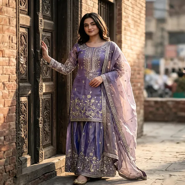 Lavender_Cotton_3_Pcs_Sharara_Pair_For_Women