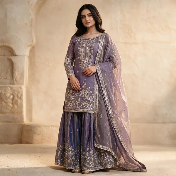 Lavender_Cotton_3_Pcs_Sharara_Pair_For_Women