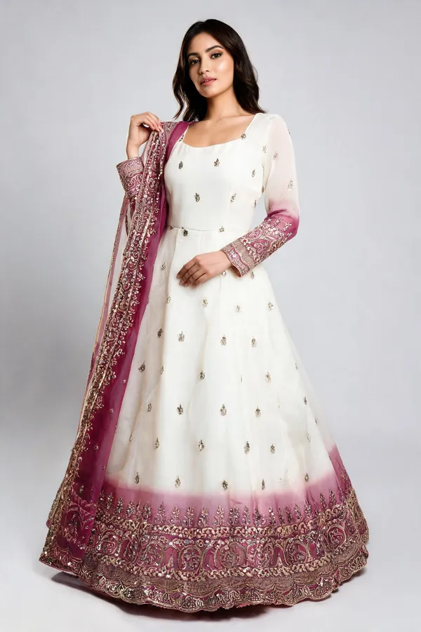 White_Georgette_Gown_For_Women