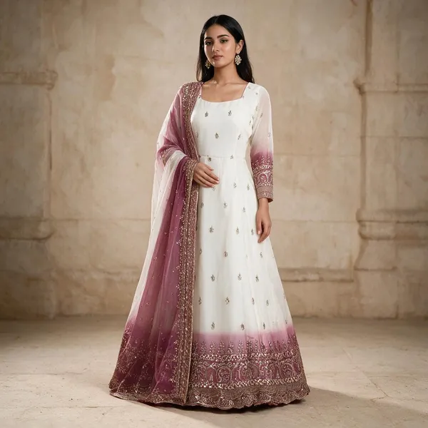 White_Georgette_Gown_For_Women