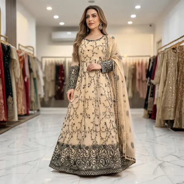 Beige_Georgette_Gown_For_Women