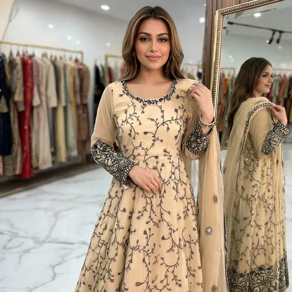 Beige_Georgette_Gown_For_Women