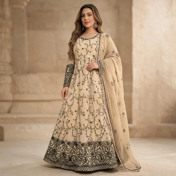 Beige_Georgette_Gown_For_Women