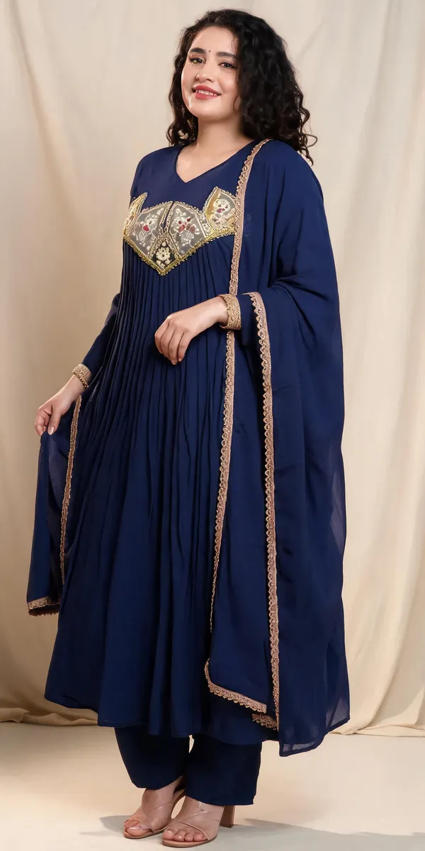 Navy_Blue_Cotton_Gown_For_Women