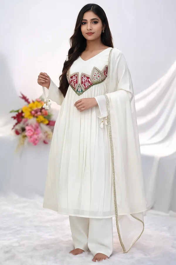 White_Cotton_Gown_For_Women