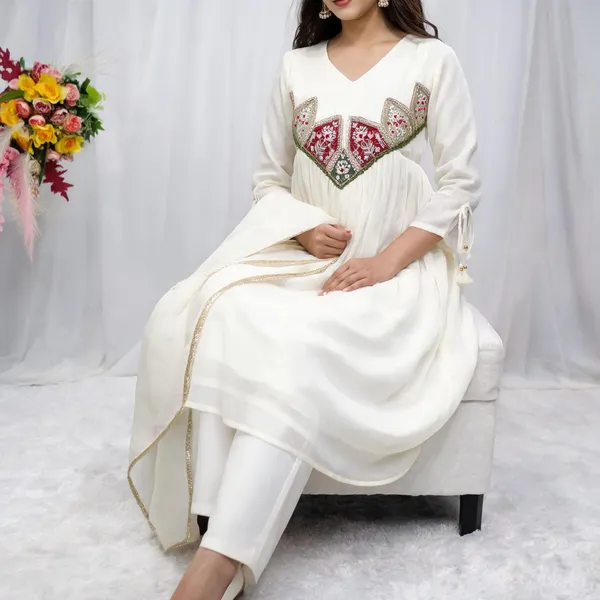White_Cotton_Gown_For_Women