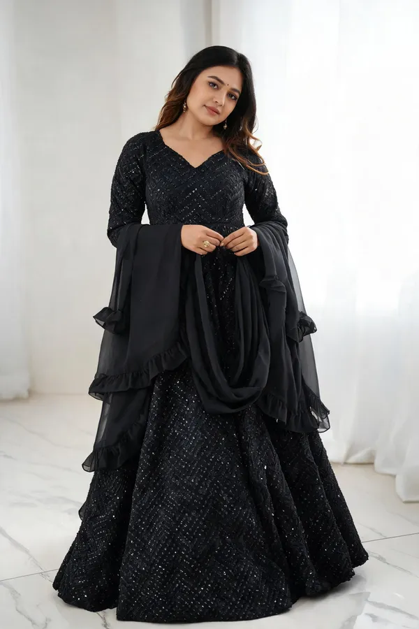 Black_Georgette_Anarkali_For_Women