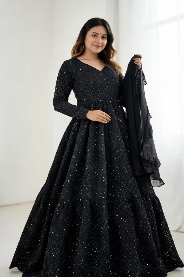Black_Georgette_Anarkali_For_Women