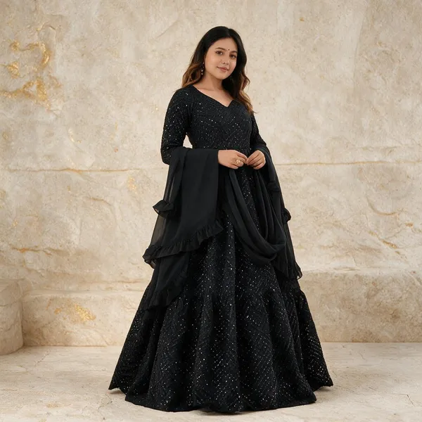 Black_Georgette_Anarkali_For_Women