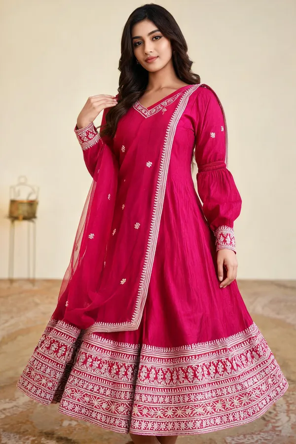 Pink_Silk_Anarkali_For_Women
