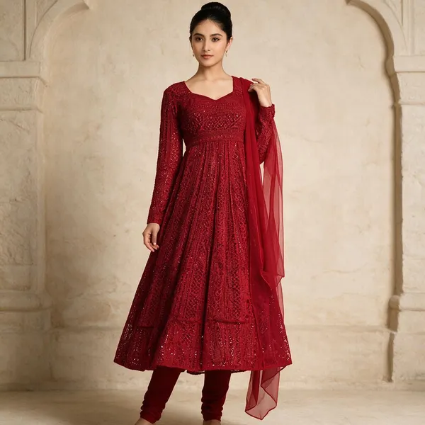 Red_Georgette_Anarkali_For_Women