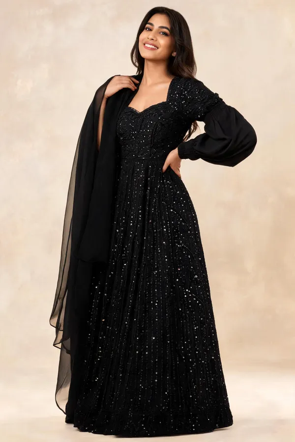Black_Georgette_Anarkali_For_Women