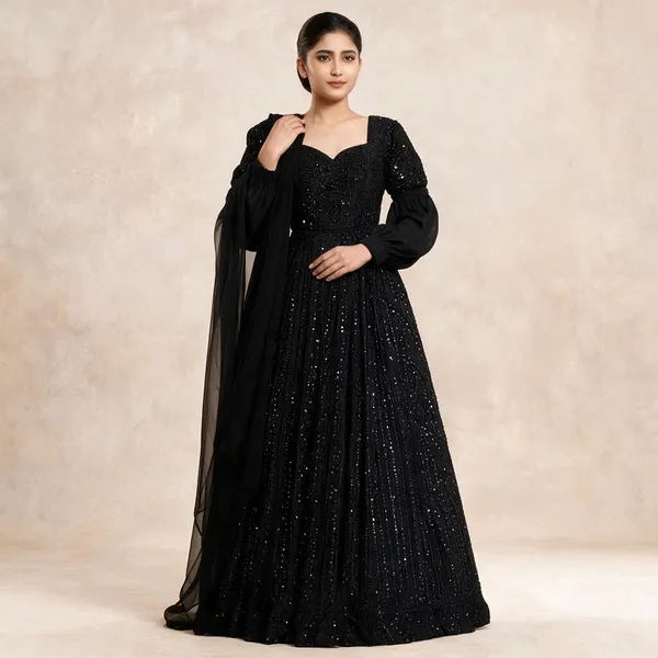 Black_Georgette_Anarkali_For_Women