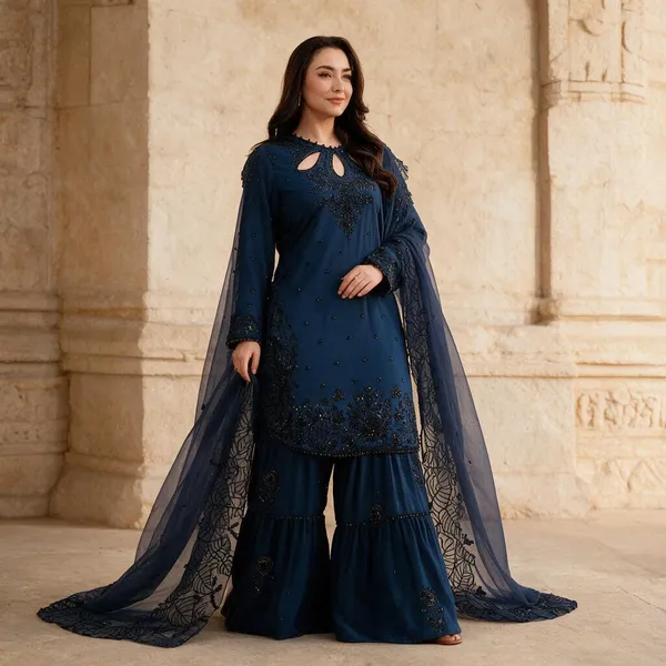 Navy_Blue_Cotton_3_Pcs_Palazzo_Pair_For_Women