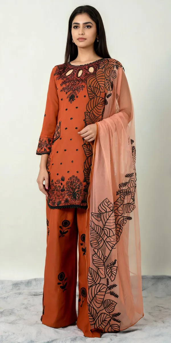 Orange_Cotton_3_Pcs_Palazzo_Pair_For_Women