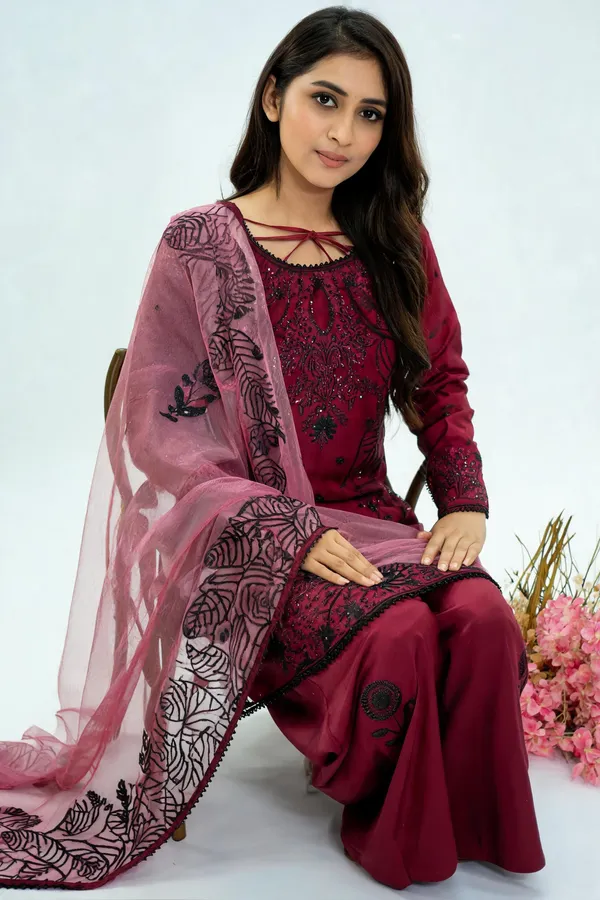 Wine_Cotton_3_Pcs_Palazzo_Pair_For_Women