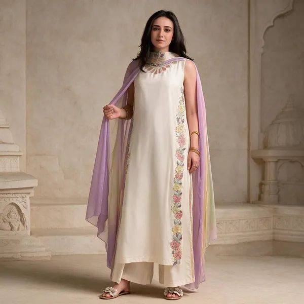Cream_Georgette_3_Pcs_Palazzo_Pair_For_Women