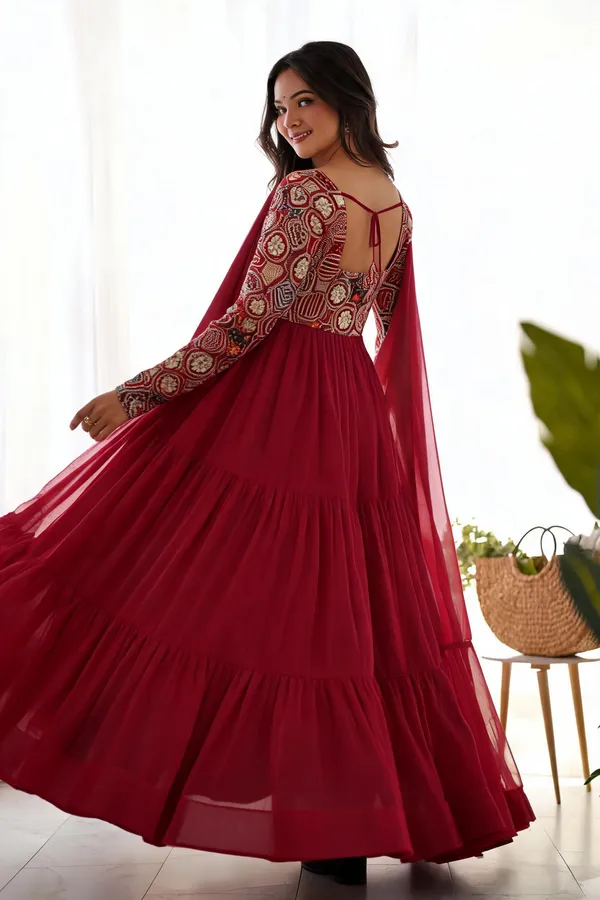 Maroon_Georgette_Anarkali_For_Women