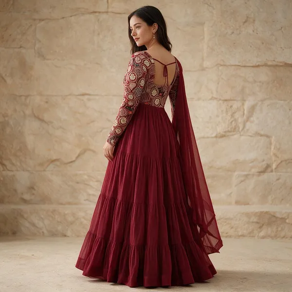 Maroon_Georgette_Anarkali_For_Women