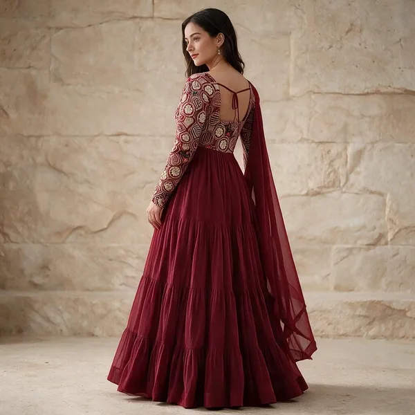 Maroon_Georgette_Anarkali_For_Women