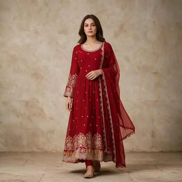 Red_Georgette_Gown_For_Women