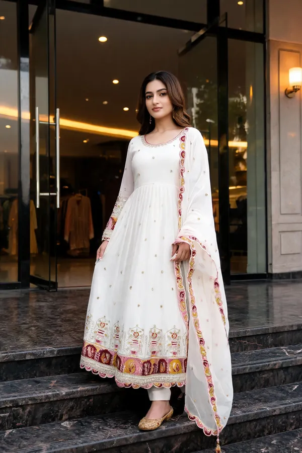 White_Georgette_Gown_For_Women