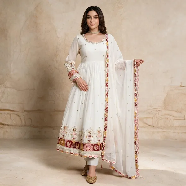 White_Georgette_Gown_For_Women