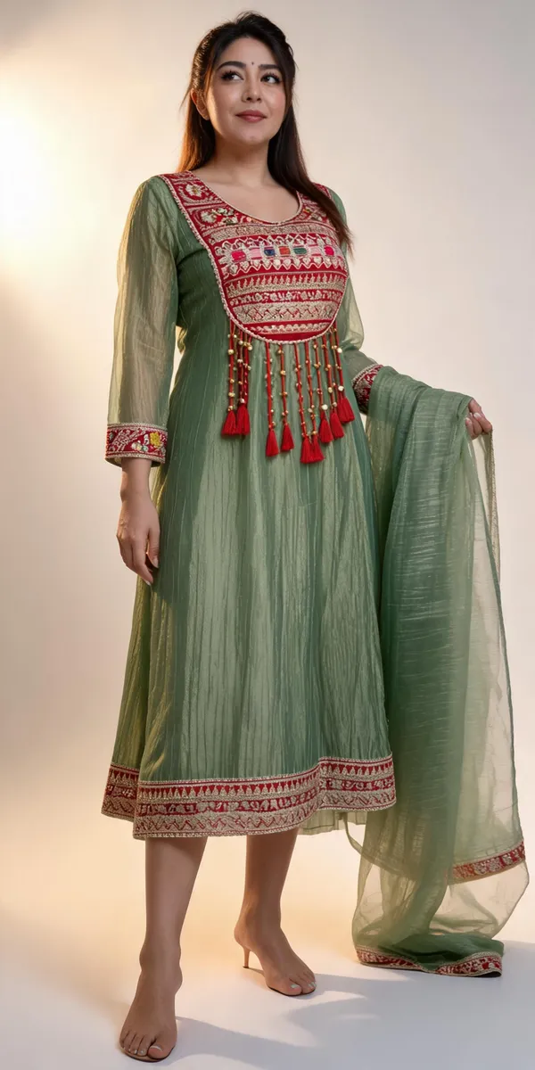 Green_Cotton_Gown_For_Women