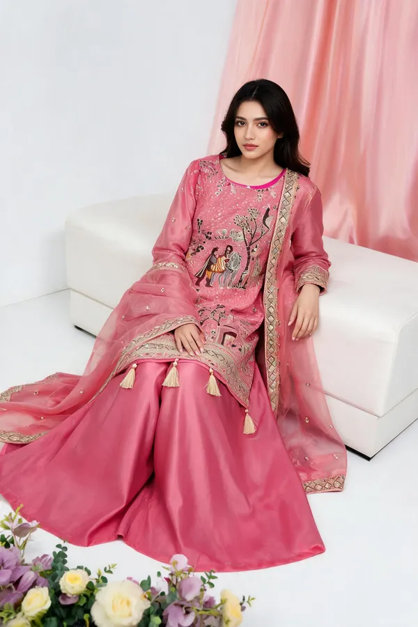 Pink_Cotton_Gown_For_Women