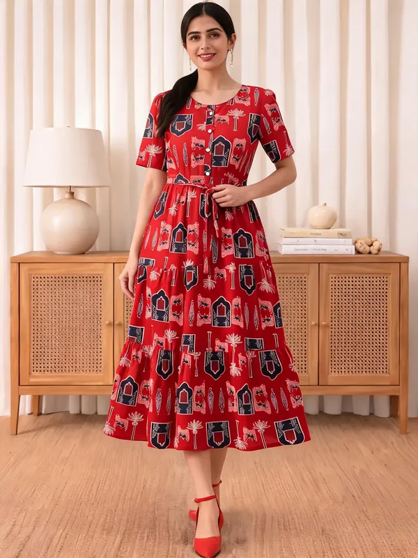 Red_Georgette_One_Piece_For_Women